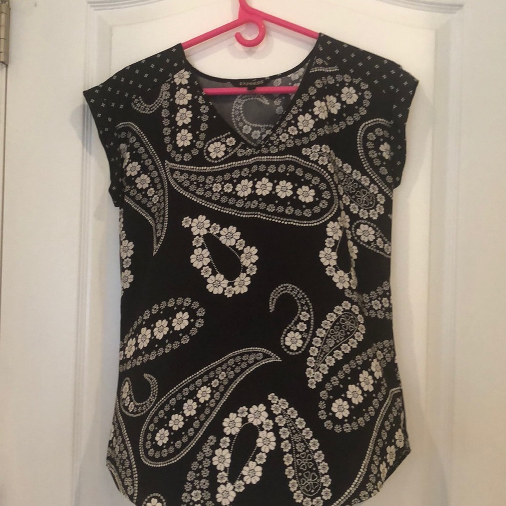 Black paisley blouse